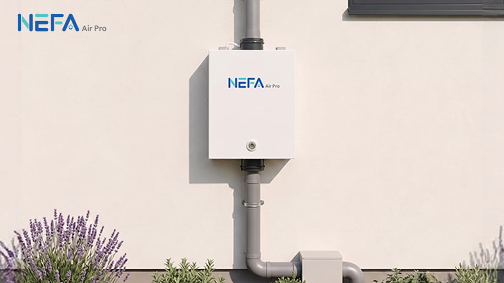 Hệ thống cấp khí tươi ngoài trời NEFA AIRPRO lắp đặt ngoài trời.