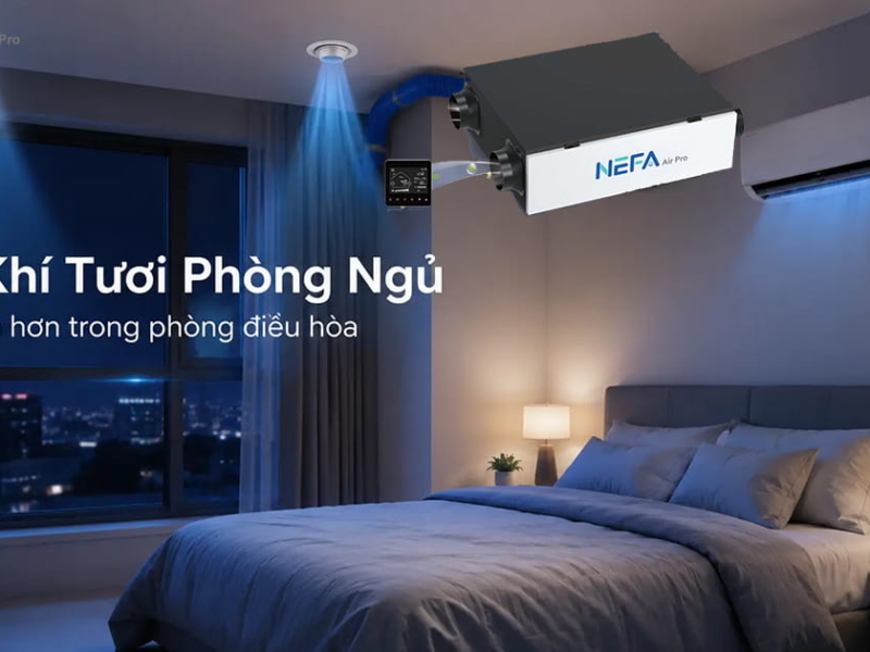 Lắp máy cấp khí tươi giải quyết vấn đề thiếu oxy cho phòng ngủ