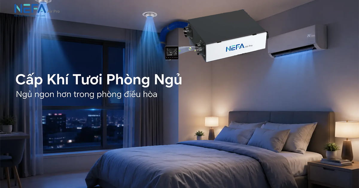 Lắp máy cấp khí tươi giải quyết vấn đề thiếu oxy cho phòng ngủ