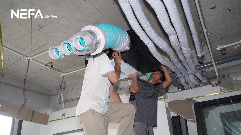 Thiết kế và thi công lắp máy cấp khí tươi theo từng công trình