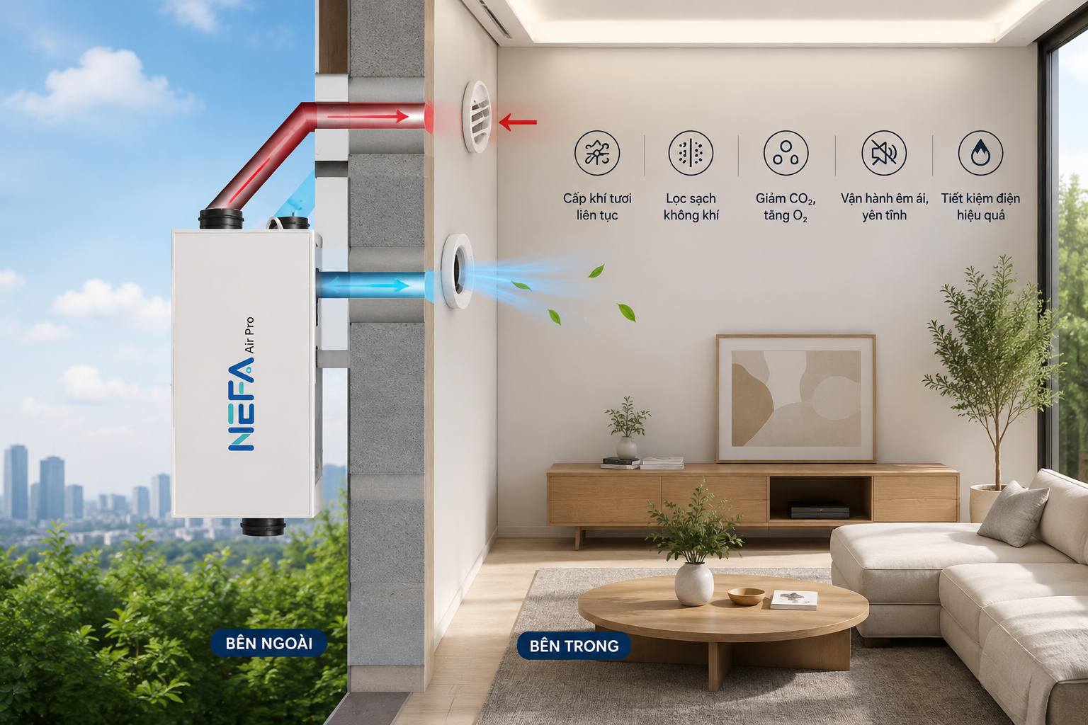 So sánh máy cấp khí tươi ngoài trời và treo tường: Ưu nhược điểm 8 Máy cấp khí tươi ngoài trời tối ưu không gian
